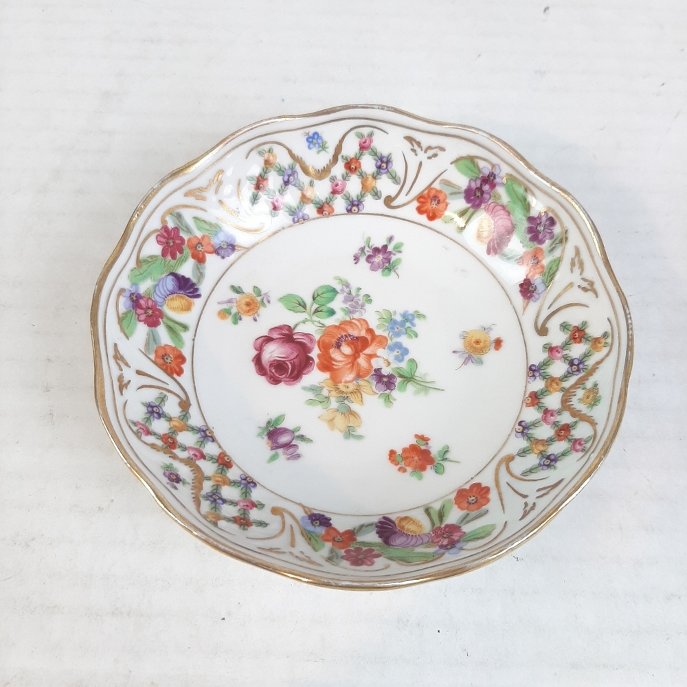 🔥Schumann Bavaria Empress Dresden Flowers Fruit Berry Single DessertBowl